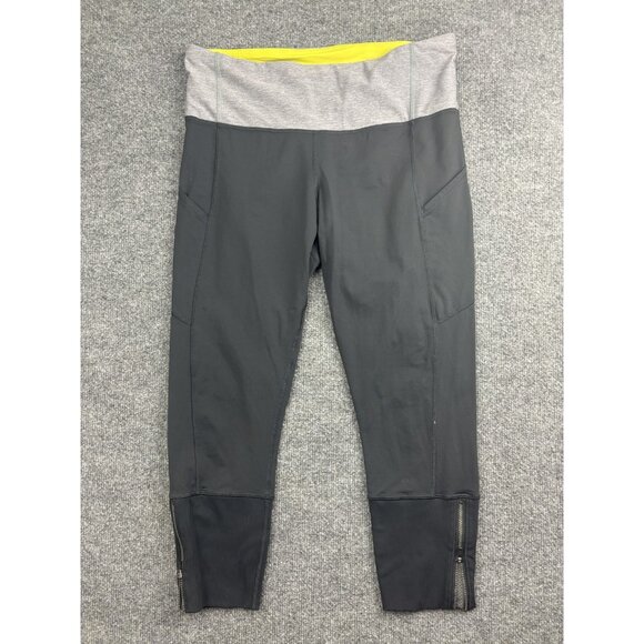 Lululemon Pants Womens 12 High Rise Pocket Zip Leggings Athletic Workout Gym - Picture 1 of 6